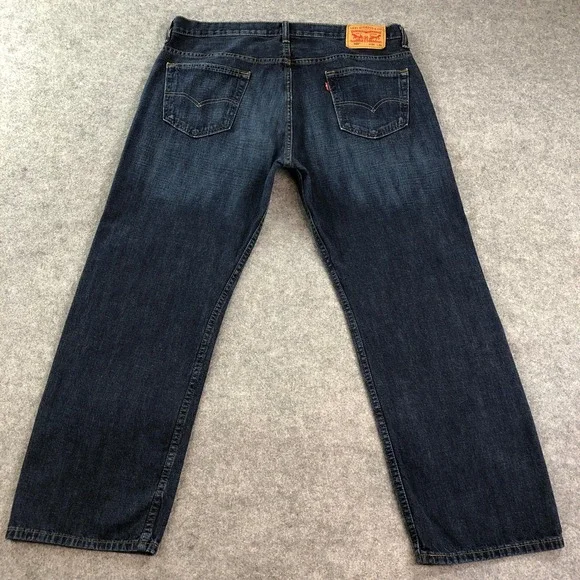 Levis 569 Mens Jeans 36x30 (fits 37x28) Blue Loose Straight Relaxed Dark Wash - Picture 2 of 15